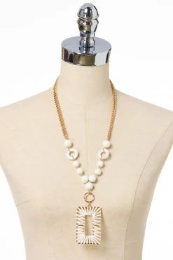 Cato Wrapped Rectangle Pendant Necklace> Necklaces