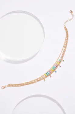 Cato Xl Enamel Leaf Layered Anklet> Anklets