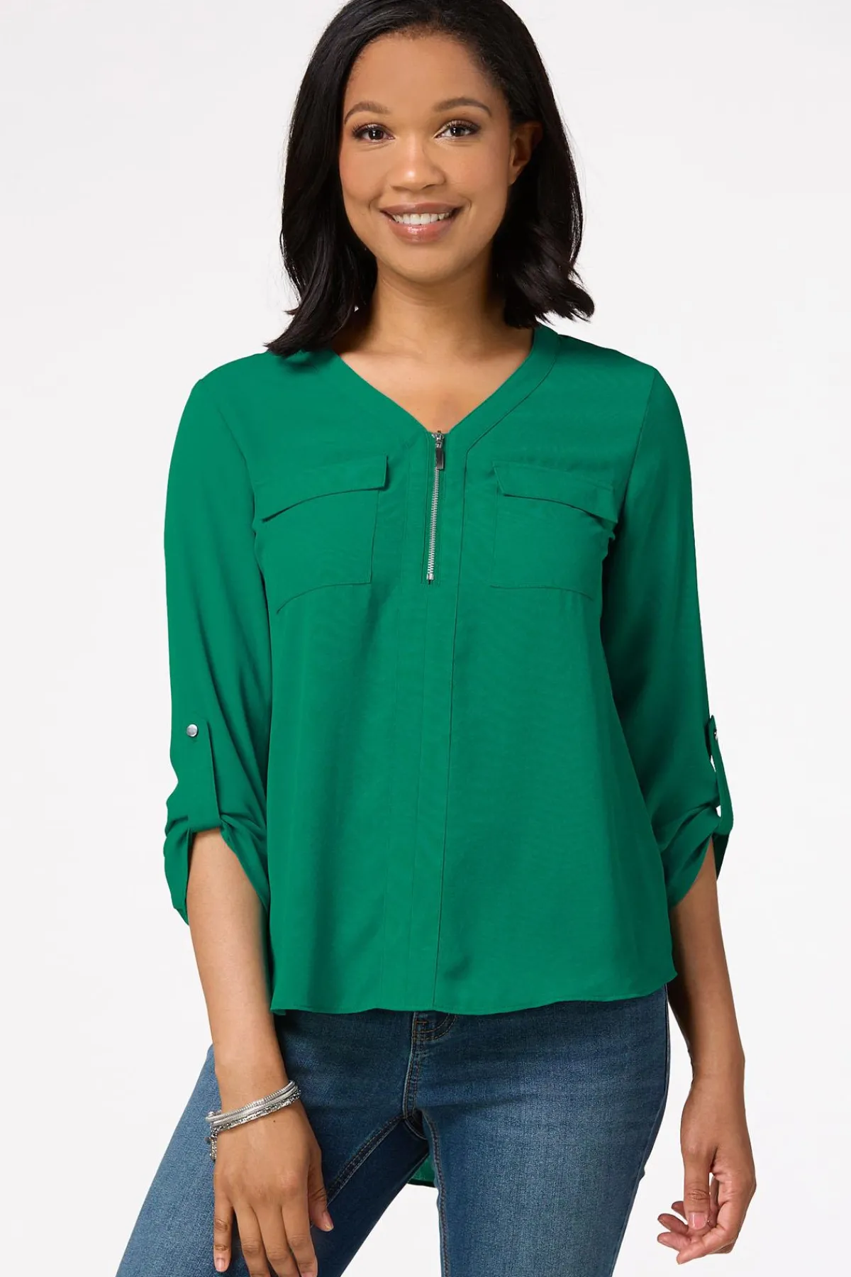 Cato Zip Front Equipment Top> Tops