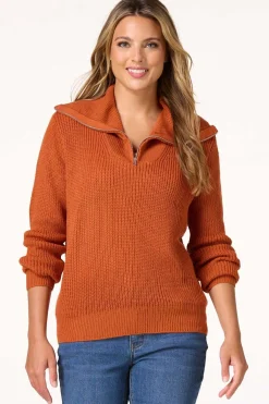 Cato Zip Neck Pullover Sweater> Sweaters