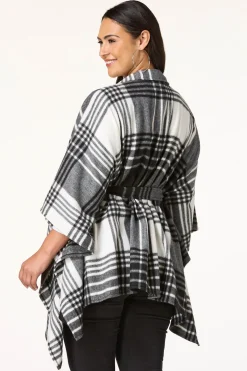 Cato Zip Up Plaid Poncho> Cold Weather